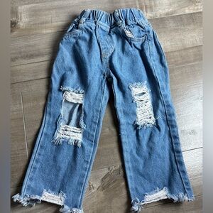 Toddler Distressed Blue Denim Jeans